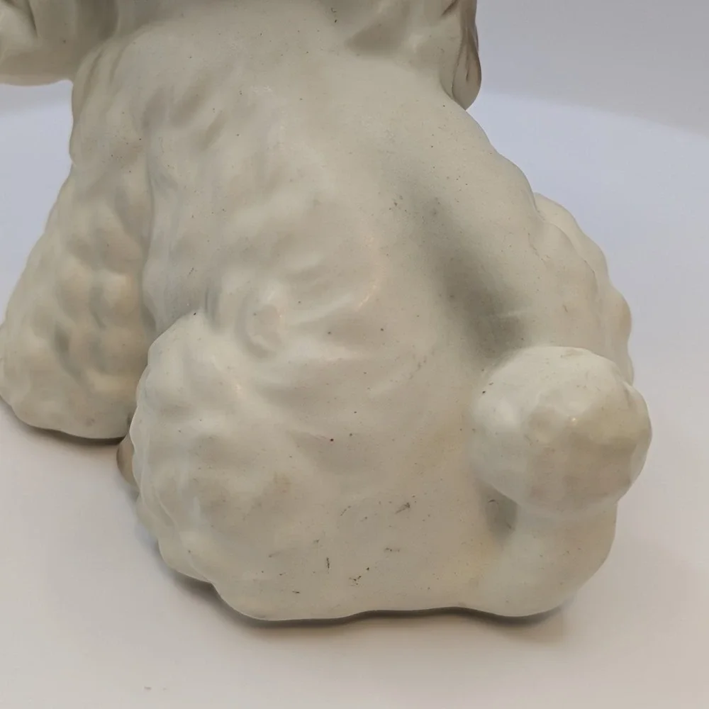 Vintage Josef Original Christmas‎ White Poodle Dog Ceramic Figurine Santa Hat